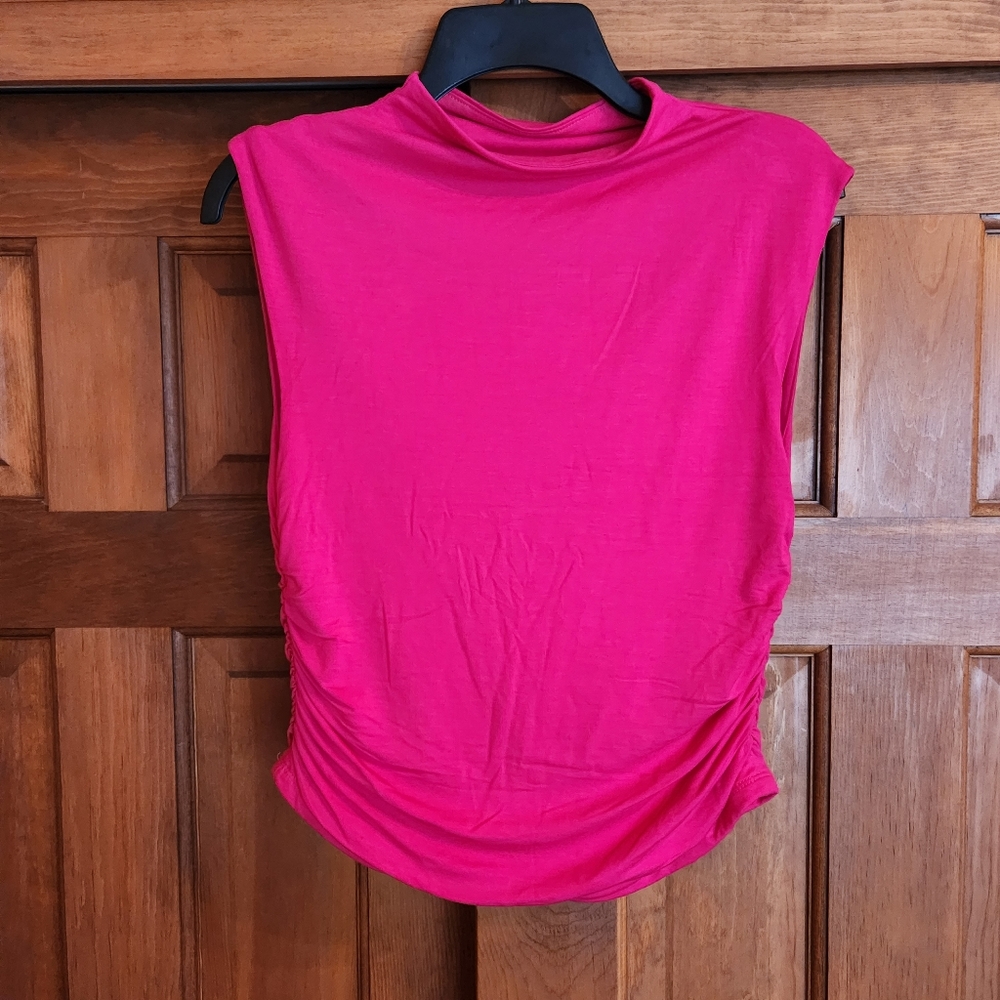 A NEW DAY Mock Neck Sleeveless Fuscia/Pink Womens Top, Size Small